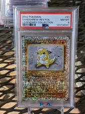 Pokemon Legendary Collection Reverse Holo Sandshrew #91/110 PSA 8 NM-MT