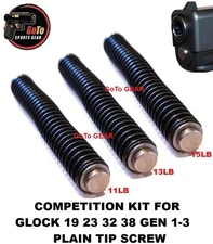 Competition Guide Rod Kit For GLOCK GEN 1 2 3 G19 23 32 38 PLAIN TIP SCREW