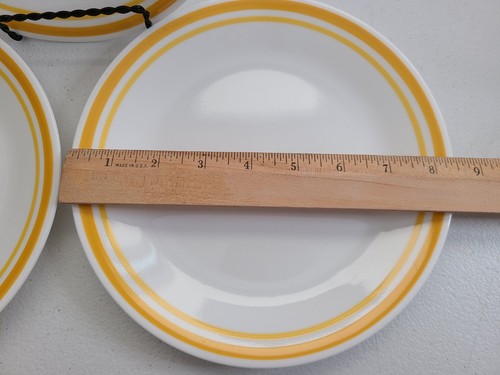  Corelle Zitrus gelbe Bänder Mittagessen Teller 8,5 im Vintage 3er Set   - Bild 2 von 7
