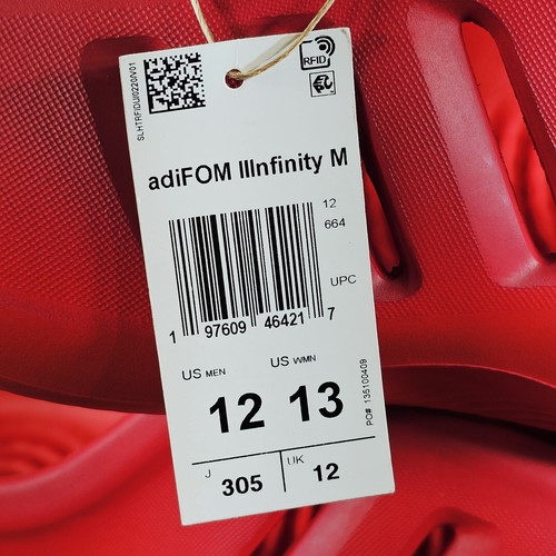 Adidas Originales adiFOM IIInfinity Mule Rojo Escarlata Toboganes JI4552 - Para hombres Talla 12 - Imagen 15 de 15