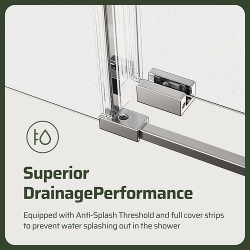 50-54"W*76"H Single Sliding Soft-Close Shower Doors , 5/16"Tempered Glass,Chrome - Picture 6 of 8