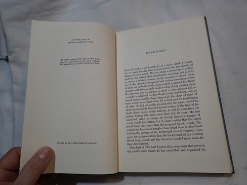 F. Scott Fitzgerald's "The Last Tycoon" 1941 Charles Scribner - hardcover - Picture 3 of 6