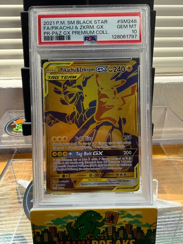 PSA 10 Pikachu & Zekrom GX SM248 SM Black Star Promo Full Art Pokemon Sun Moon