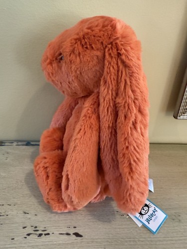 NWT Jellycat Medium Bashful Tangerine Bunny Authentic Orange Rabbit Plush Mint - Picture 3 of 12