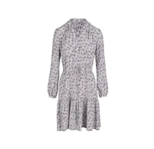 Charlotte Brody Fit & Flare Shirt Dress Womens Small Navy Blue Long Sleeve Silk