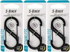 Nite Ize S-Biner Stainless Steel Dual Carabiner 3 - Black 3-Pack 