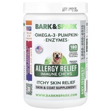 Allergy Relief Immune Chews, Itchy Skin Relief, For Dogs, Peanut Butter, 180