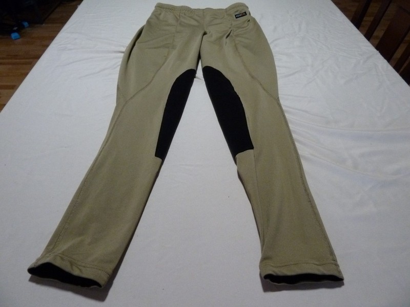 Kerrits Equestrian Riding Tights Women L tan w/ knee patches