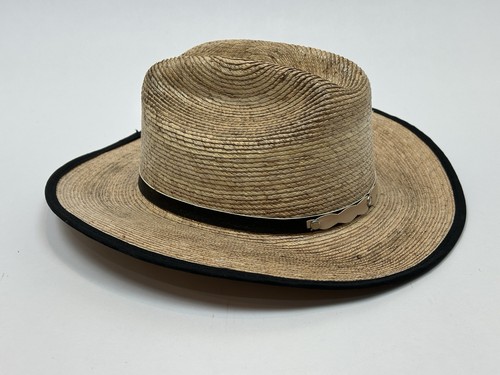 NEU Anthropologie Distressed gewebter Rancher Cowboyhut mit Lederband Einheitsgröße - Bild 3 von 8