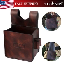 TOURBON Handmade Leather Trap Shell Pouch 12GA Shotgun Ammo Waist Bag Hunting US