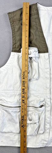 Vintage Bugle Boy Fishing Vest Khaki Multi-Pocket Hunting Safari Large - Picture 8 of 12