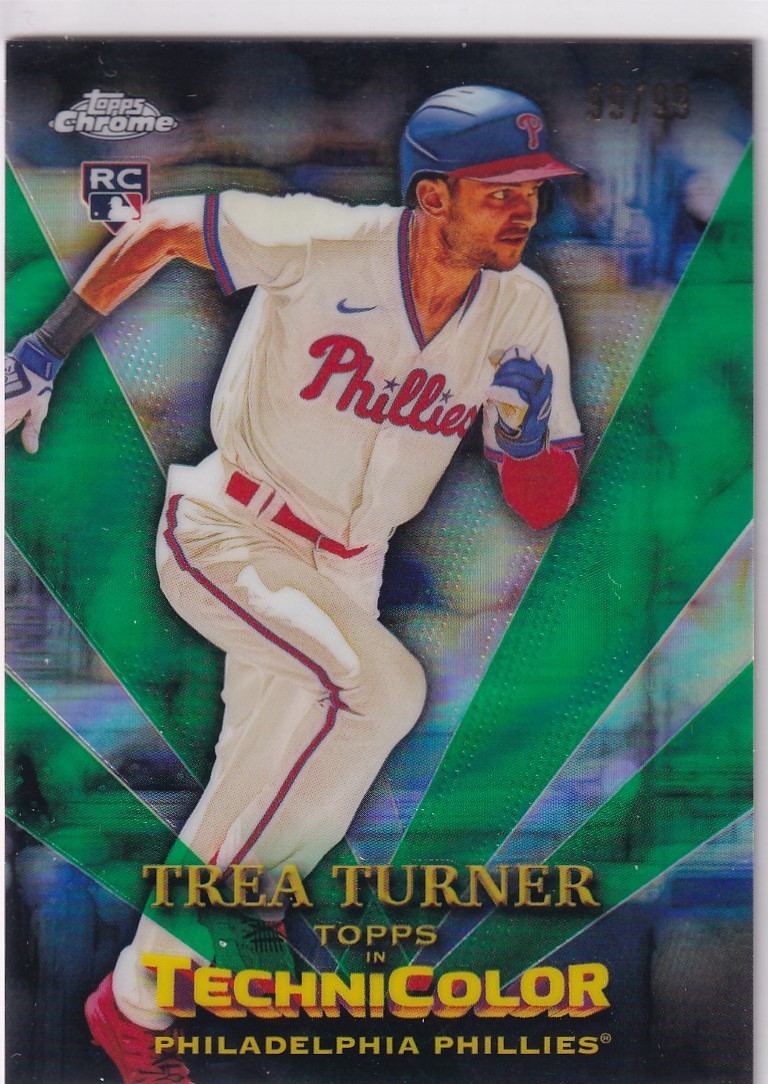 TREA TURNER 99/99 TOPPS CHROME TECHNICOLOR GREEN PHILLIES #TT-10 2023 23