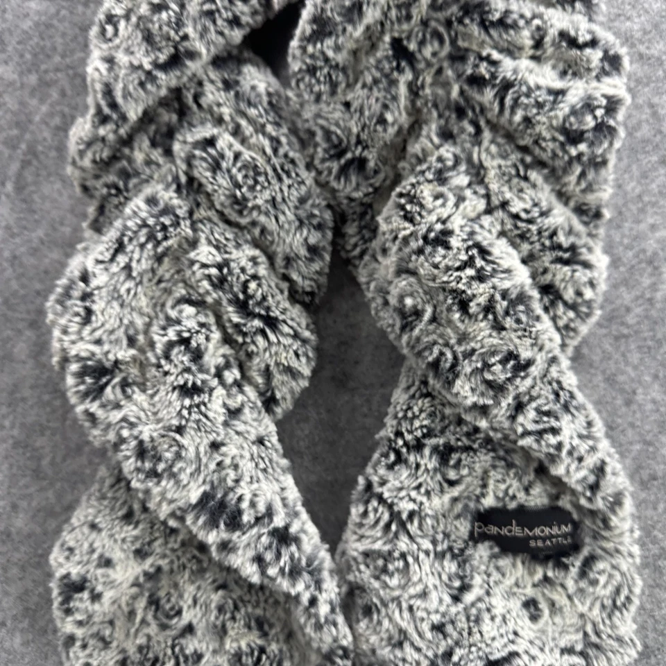 Pandemonium Seattle Scarf Womens Soft Faux Fur Swirl Textured 62in Made in USA - Image 4 of 4