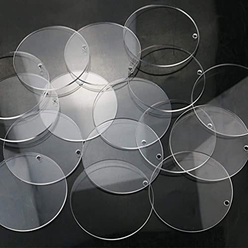 20 Pcs Clear Acrylic Disc 2mm Thick Round Panel for Keychain DIY Arts and - Picture 5 of 6