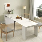 Modern Extendable Dining Table w/Outlet, Space Saving Expandable Table w/Storage
