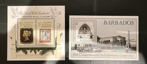 Barbados Souvenir Sheets MNH “Stamp World London 90” and 35th Commonwealth Parl