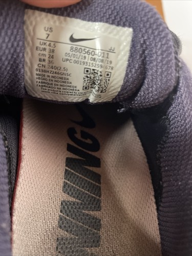 Nike Air Zoom Pegasus-34 Women's Gridiron Running Shoes Sneakers Gray Pink Sz 7 - Picture 8 of 8