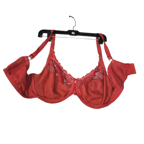 Delimira Bra Womens 44DD Minimizer Underwire Burnt Orange Rust Red Floral Lace - Picture 4 of 10