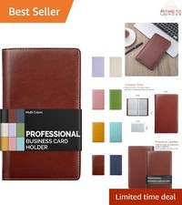 Leather Business Card Holder Organizer 240 Capacity Credit Card Book Compact