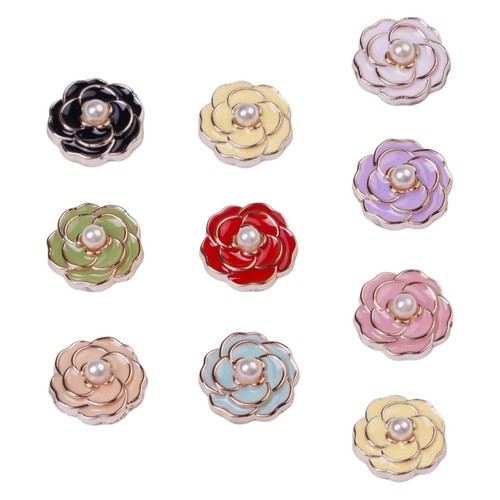 Rhinestone and Pearl Embellishment Buttons for Scrapbooking Pack of 10 - Picture 3 of 56