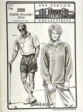 New Vintage Ann Person Collectibles Sewing Pattern Unisex Saddle Shoulder Shirt