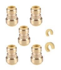 (Pack of 5) Push Fit 3/4" x 1/2" Reducing Coupling, Push-to-Connect Plumbing ...