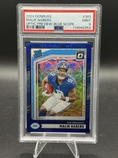 2024 Panini Donruss - Rated Rookie Malik Nabers #383 Optic Preview Blue Scope...