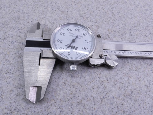 H&H 6" DIAL CALIPER HARDENED STAINLESS STEEL SATIN FINISH SHOCK PROOF - Picture 2 of 13