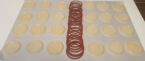 TATTLER wiederverwendbare normale Einmachglasdeckel mit Gummidichtungen (24 Deckel + 24 Ringe) - Bild 5 von 10