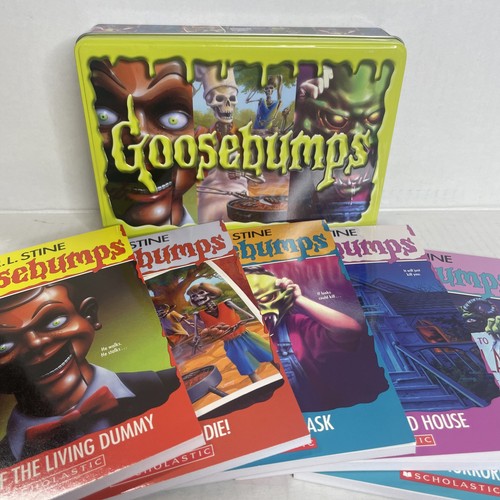 GOOSEBUMPS 25th Anniversary Tin Box Set 5 Books NOT SEALED Green Variant - Picture 1 of 10