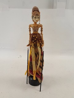 Traditional Indonesian Wayang Golek Puppet Handcrafted Wooden Doll Collectable