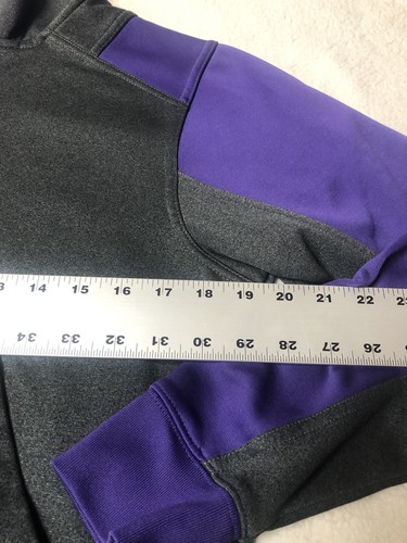 Sport-Tek Tech Fleece Colorblock Pullover Hooded Sweatshirt ST249 Purple/Gray XS - Picture 6 of 14