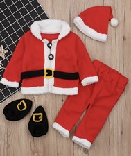Traje De pap  Noel Para Beb  De 1 A 6 Meses Muy Lindo Accesorios