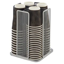 Paper/Plastic Cup and Lid Holder Plastic Storage Organizer, 360°Rotating Coff...