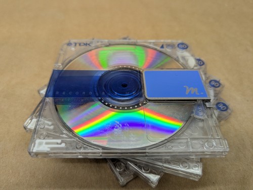 Set of 4 TDK "M" 80 min clear/blue minidiscs fast US flat rate shipping - Picture 5 of 5