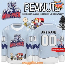 Personalized Hartford Wolf Pack x Peanuts Night 2025 Special Hockey Shirt Men's