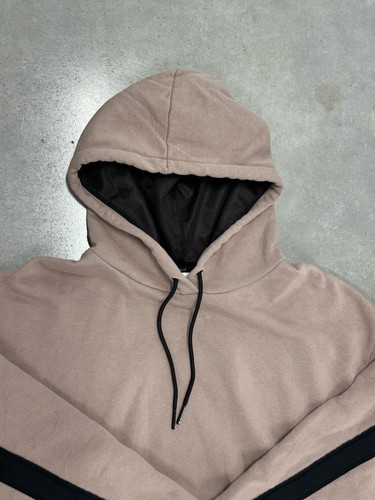 Sports Illustrated Women’s Large Hoodie Taupe Beige Black Stripe Pullover - Picture 3 of 6