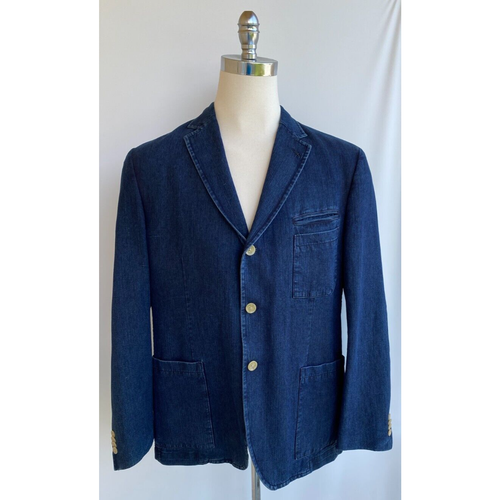 Kroon Blazer Morrison Linen Blend Chambray Jacket Sport Coat Mens 42R