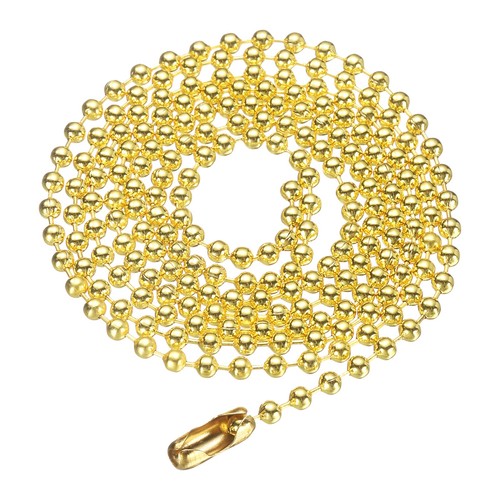 Eisen Kugelkette 2,4 mm 31,5 Zoll Länge Runde Perlenkette, Gold