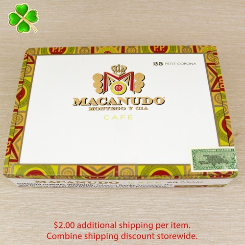 Macanudo Cafe Petit Corona Empty Wood Cigar Box 7.75" x 5.25" x 1.5" - Picture 1 of 12