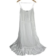 J. Crew Oval eyelet midi dress White CK828 M NWT Summer Sundress Cotton Beach