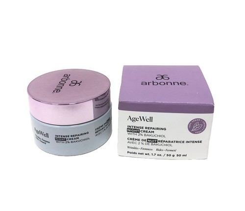 Arbonne AgeWell Intense Repairing Night Cream with 2% Bakuchiol 1.7oz/50 ml NIB