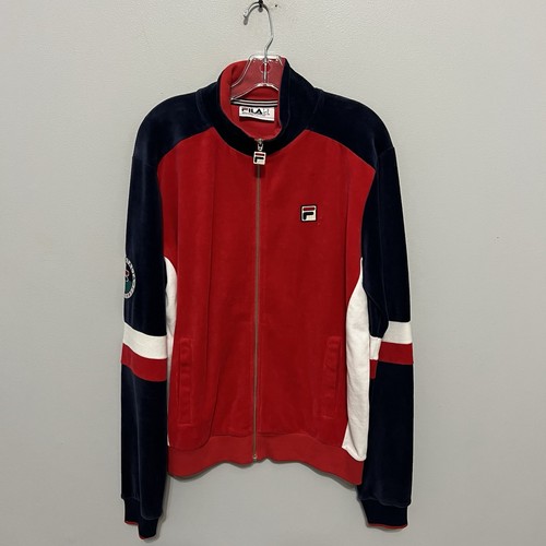 Fila tuta uomo velluto felpa giacca joggers rosso blu taglia M/L nuova con etichetta - Foto 3 di 18