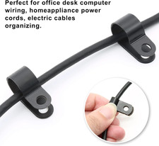 60pcs 1/2 Inch Nylon Cable Clamps, R-Type Wire Cable Clips with M4 Screws, Sc...