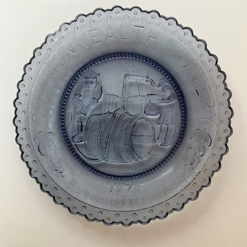 Plymouth MA Commonwealth Winery Massachusetts Wine Making VTG Glass Cup Plate - Picture 4 of 6