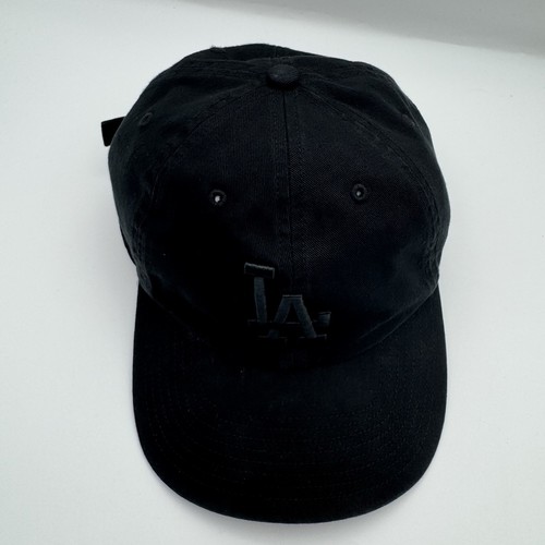 '47 Marca Limpieza Sombrero Ajustable Los Angeles Dodgers Sombrero Negro Sobre Negro MLB Gorra - Imagen 6 de 12