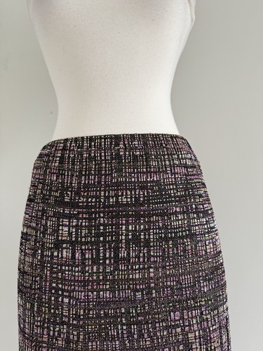 ST. JOHN COUTURE ELASTIC WAIST BLACK MULTI-COLOR KNIT PULL ON SKIRT SIZE 2 - Picture 2 of 7