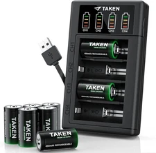 CR123A Rechargeable Batteries 3.2V 8 Pack Includes Charger,3.2 Vlot RCR123A 1...