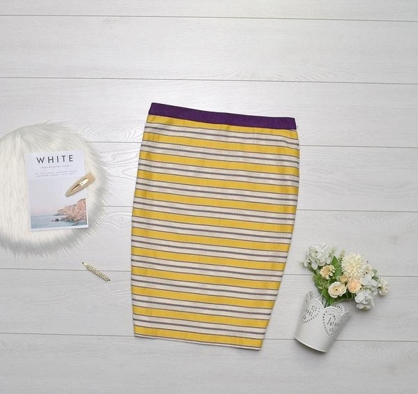 Women Boden Skirt Yellow Cotton 38 / M / 46 #62Z4