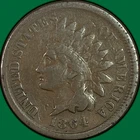 1864-L Indian Head Cent Fine F Coin #42655